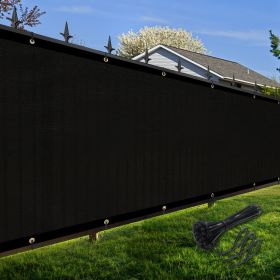 Artpuch Privacy Fence Screen Black Customized Outdoor Mesh Panels for Backyard, Balcony,Patio,Construction Site with Zip Ties (Color: black, size: 4x66 ft)