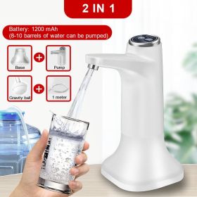 Automatic Water Dispenser Water Bottle Electric Gallon Drinking Bottle Switch Smart Water Pump Home Water Treatment Appliances (Color: Best white base, Ships From: China)